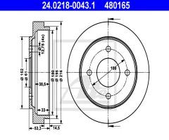 Ate 24.0218-0043 bęben hamulcowy nissan micra 92-02 (-abs), nissan micra ii (k11)