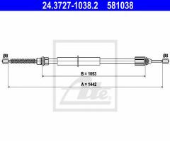 Ate 24.3727-1038 linka hamulca ręcznego renault twingo 93-07 -abs, renault twingo i (c06_)