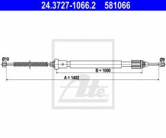 Ate 24.3727-1066 linka hamulca ręcznego renault clio ii 01-05 pt