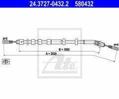 Ate 24.3727-0432 linka hamulca ręcznego mercedes w163 m-klasa, mercedes-benz klasa m (w163)