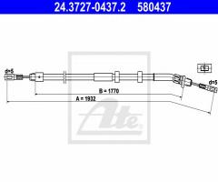 Ate 24.3727-0437 linka hamulca ręcznego mercedes w163 m-klasa, mercedes-benz klasa m (w163)