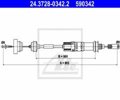 Ate 24.3728-0342 linka sprzęgła citroen fiat peugeot, citroËn evasion (22, u6), fiat ulysse (220)