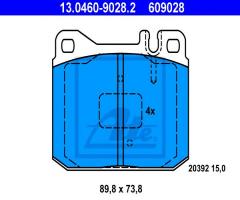 Ate 13.0460-9028 klocki hamulcowe mercedes w123 -79, mercedes-benz /8 (w114)