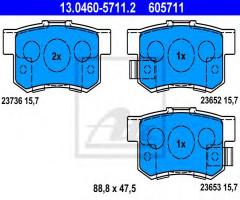 Ate 13.0460-5711 klocki hamulcowe honda accord kombi 03- tył z akustycznym czujnikiem zużycia