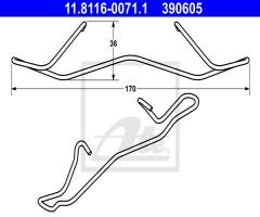 Ate 11.8116-0071 sprężyna zacisku hamulc. vw sharan  10-, audi q3 (8u), seat alhambra (710)