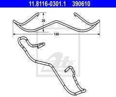 Ate 11.8116-0301 sprężyna zacisku hamulc. renault laguna ii  01-07, ford mondeo i (gbp)