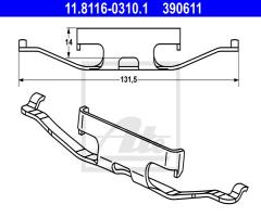 Ate 11.8116-0310 sprężyna zacisku hamulc. vw t5  03-09