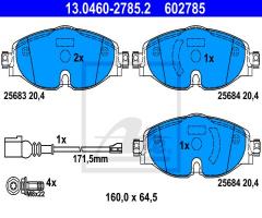 Ate 13.0460-2785 klocki hamulc. vw golf vii  12-, audi a3 (8v1), seat leon sc (5f5)