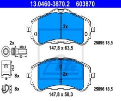Ate 13.0460-3870 klocki hamulc. peugeot 308 ii  13- przód, peugeot 308 ii