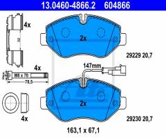 Ate 13.0460-4866 klocki hamulc. nissan cabstar  06- przód