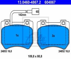 Ate 13.0460-4867 klocki hamulc. alfa romeo 159  05-, alfa romeo 159 (939)