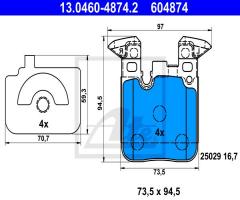 Ate 13.0460-4874 klocki hamulc. bmw 1 f20  11- tył, bmw 1 (f20)