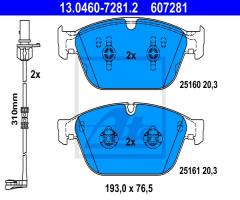 Ate 13.0460-7281 klocki hamulc. audi a8  09- przód, audi a8 (4h_)