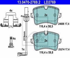Ate 13.0470-2769 klocki hamulc. audi a6  11- tył, audi a6 (4g2, c7, 4gc)