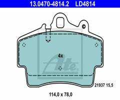 Ate 13.0470-4814 klocki hamulc. porsche boxster (986)  99-04 przód, porsche boxster (986)