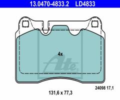 Ate 13.0470-4833 klocki hamulc. vw touareg  05- przód, seat leon (5f1), vw touareg (7la, 7l6, 7l7)