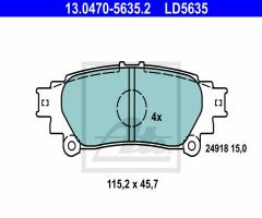 Ate 13.0470-5635 klocki hamulc. lexus rx350 awd  09- tył, toyota prius plus (zvw4_)