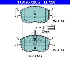 Ate 13.0470-7288 klocki hamulc. fiat punto evo  09-, fiat 500 (312)