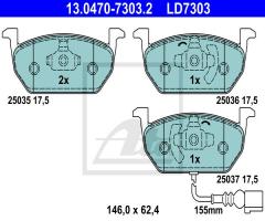 Ate 13.0470-7303 klocki hamulc. skoda octavia  12- przód, audi a3 (8v1), skoda octavia (5e3)