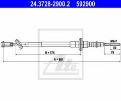 Ate 24.3728-2900 linka sprzęgła daewoo matiz 98-, chevrolet matiz (m200, m250), daewoo matiz (klya)