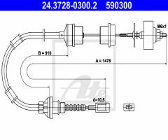 Ate 24.3728-0300 linka sprzęgła fiat ducato 02-06, citroËn jumper autobus (230p)