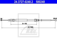 Ate 24.3727-0248 linka hamulca ręcznego, bmw 1 (f20)