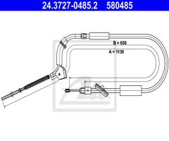 Ate 24.3727-0485 linka hamulca ręcznego mercedes a-klasa w168 04-12, mercedes-benz klasa a (w169)