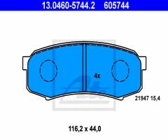 Ate 13.0460-5744 klocki hamulcowe toyota landcruiser 90- tył, mitsubishi pajero iv (v8_w, v9_w)