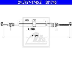 Ate 24.3727-1745 linka hamulca ręcznego nissan note  06- pt, nissan note (e11)