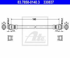 Ate 83.7858-0140 przewód hamulcowy giętki vw golf iv, audi a3 (8l1), seat ibiza v (6j5, 6p5)