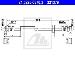 Ate 24.5225-0370 przewód hamulcowy giętki vw sharan  95-10 tył, ford galaxy (wgr)