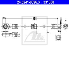 Ate 24.5241-0396 przewód hamulcowy giętki opel astra g  98-04 przód, opel astra g coupe (f07_)