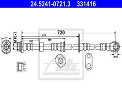 Ate 24.5241-0721 przewód hamulcowy giętki, mitsubishi l 200 (kb_t, ka_t)