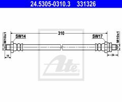 Ate 24.5305-0310 przewód hamulcowy giętki, ford fiesta iv (ja_, jb_)