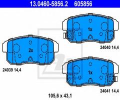 Ate 13.0460-5856 klocki hamulcowe mazda rx8 03- tył, mazda rx 8 (se17), suzuki ignis ii