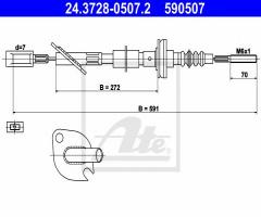 Ate 24.3728-0507 linka sprzęgła fiat cinquecento, seicento 900, fiat cinquecento (170)