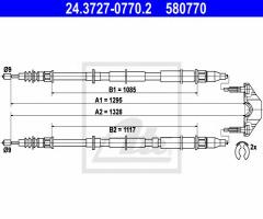 Ate 24.3727-0770 linka hamulca ręcznego opel astra h 04-, opel astra h kombi (l35)