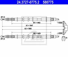 Ate 24.3727-0775 linka hamulca ręcznego opel astra h 04-, opel astra h gtc (l08)