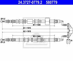 Ate 24.3727-0779 linka hamulca ręcznego opel meriva -10, opel meriva