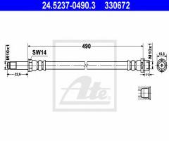 Ate 24.5237-0490 przewód hamulcowy giętki mercedes sprinter przód