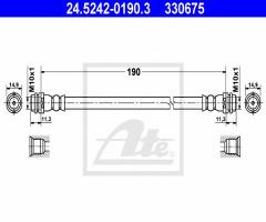 Ate 24.5242-0190 przewód hamulcowy giętki audi a2 00-05 tył, audi a2 (8z0)