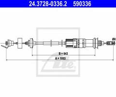 Ate 24.3728-0336 linka sprzęgła citroen jumpy 95-06, citroËn evasion (22, u6), fiat ulysse (220)