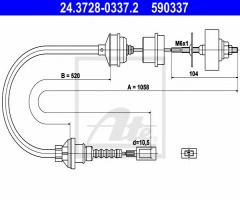 Ate 24.3728-0337 linka sprzęgła fiat ducato 94-02 1,9td, citroËn jumper autobus (230p)