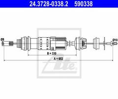 Ate 24.3728-0338 linka sprzęgła citroen berlingo 97-08 1,8, citroËn berlingo (mf)