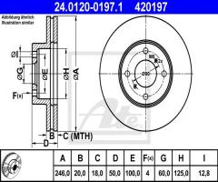 Ate 24.0120-0197 tarcza hamulcowa suzuki liana 01-07 wen., suzuki baleno hatchback (eg)