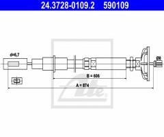 Ate 24.3728-0109 linka sprzęgła vw scirocco 75-92, vw scirocco (53)