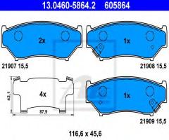 Ate 13.0460-5864 klocki hamulcowe suzuki grand vitara 98-05 1,6 z akustycznym czujnikiem zużycia