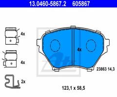 Ate 13.0460-5867 klocki hamulcowe mazda mx5 00-05 przód, mazda mx-5 ii (nb)