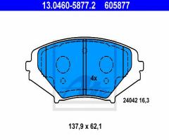 Ate 13.0460-5877 klocki hamulcowe mazda rx8 03-, mazda rx 8 (se17)