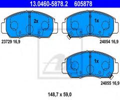 Ate 13.0460-5878 klocki hamulcowe honda fr-v 05- z akustycznym czujnikiem zużycia, honda stream (rn)